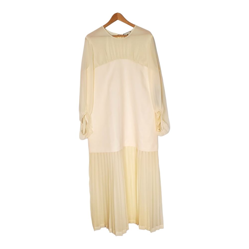 Tuckernuck Chiffon Pleated Lorraine Shift Maxi Dress Ivory Cream Size XXL New - Picture 4 of 13